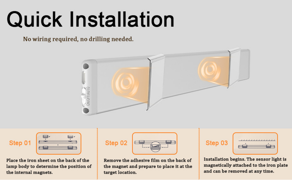 Lampa z czujnikiem — bez potrzeby montażu