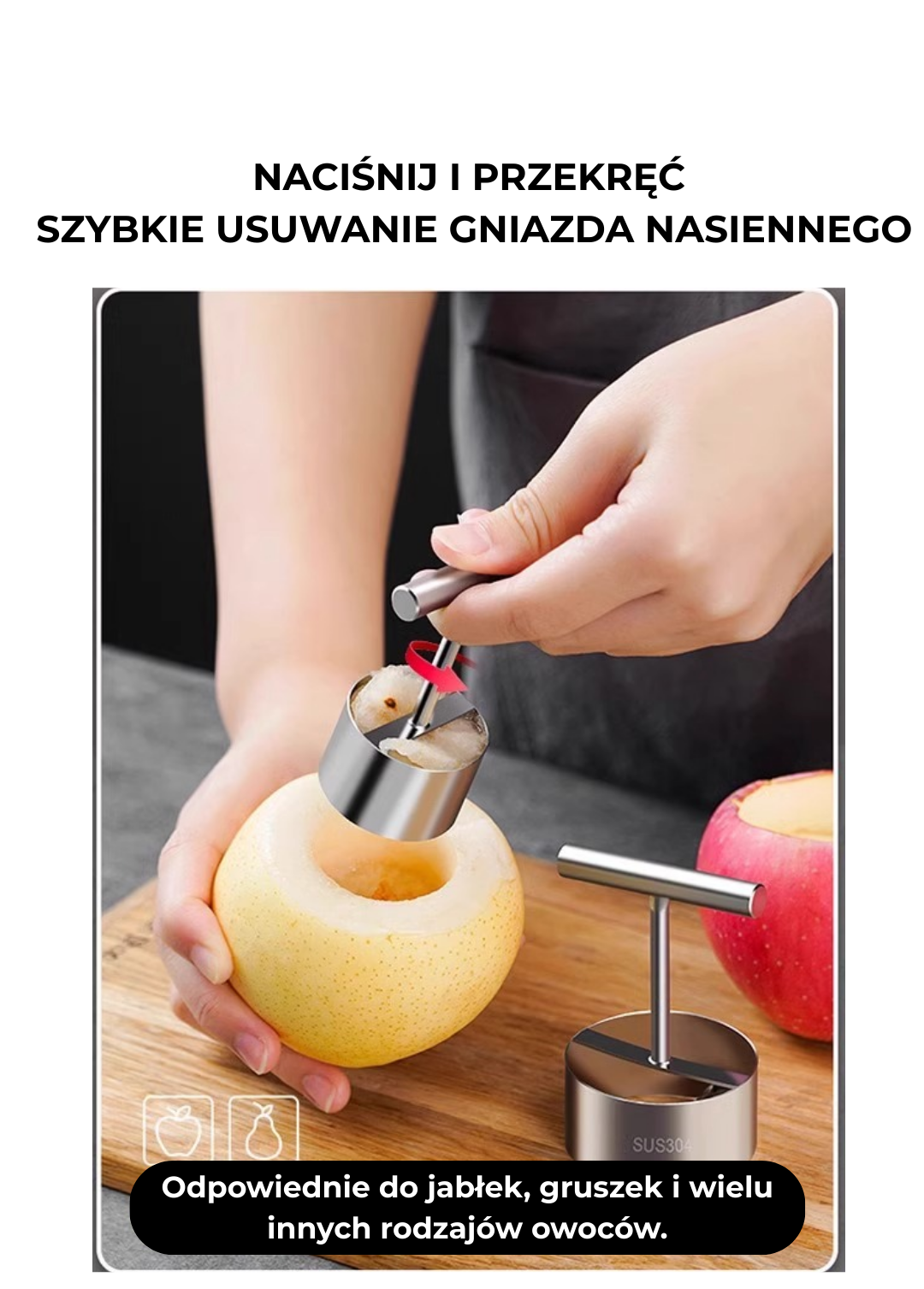 Wydrążacz do owoców – stal nierdzewna 304