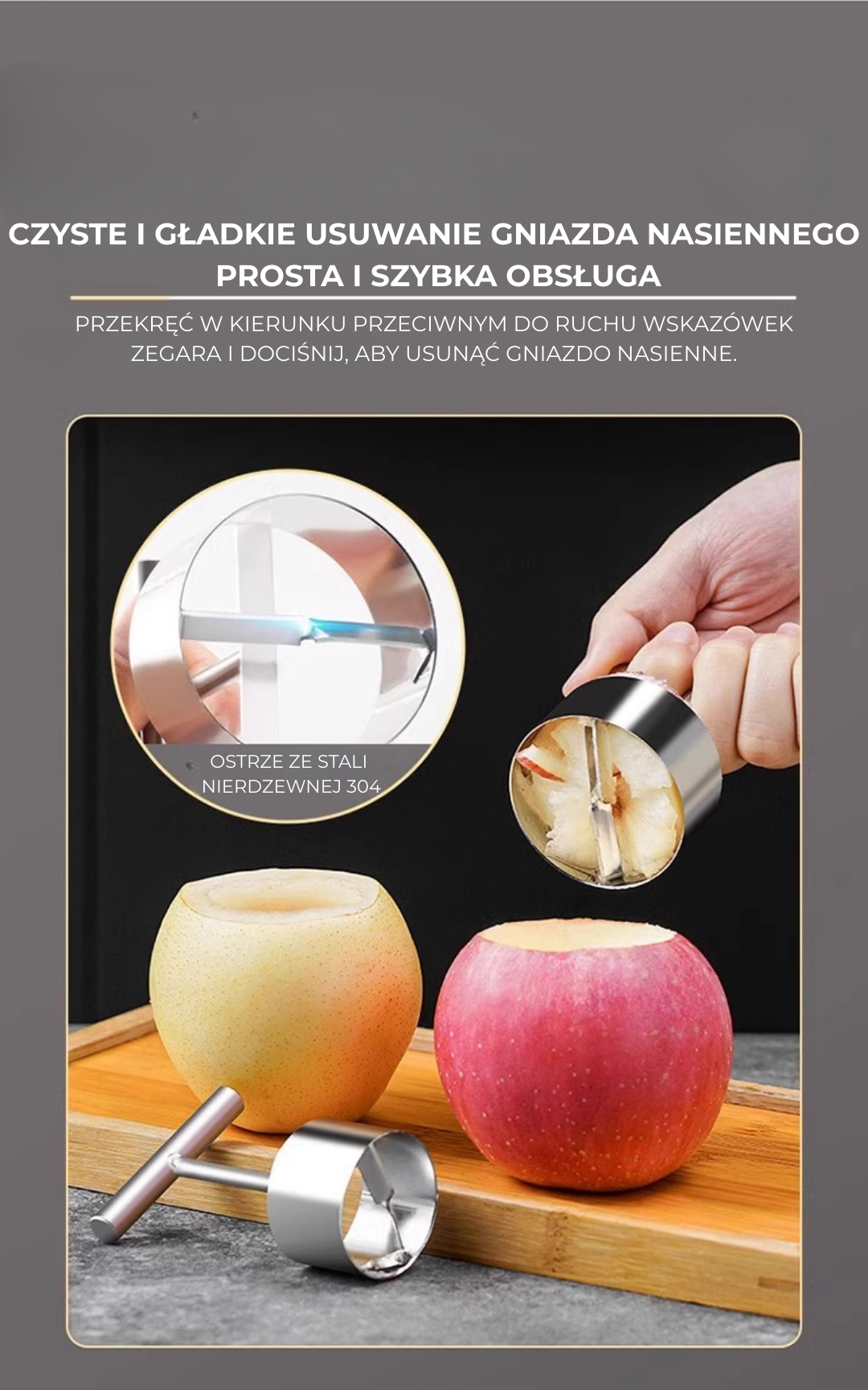 Wydrążacz do owoców – stal nierdzewna 304