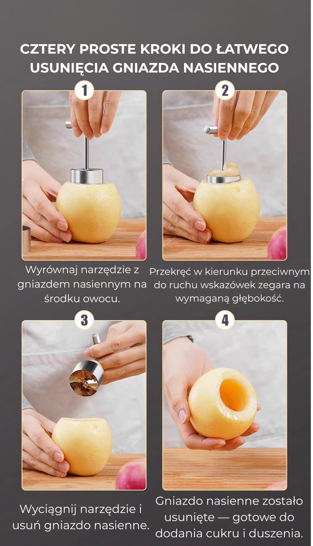 Wydrążacz do owoców – stal nierdzewna 304