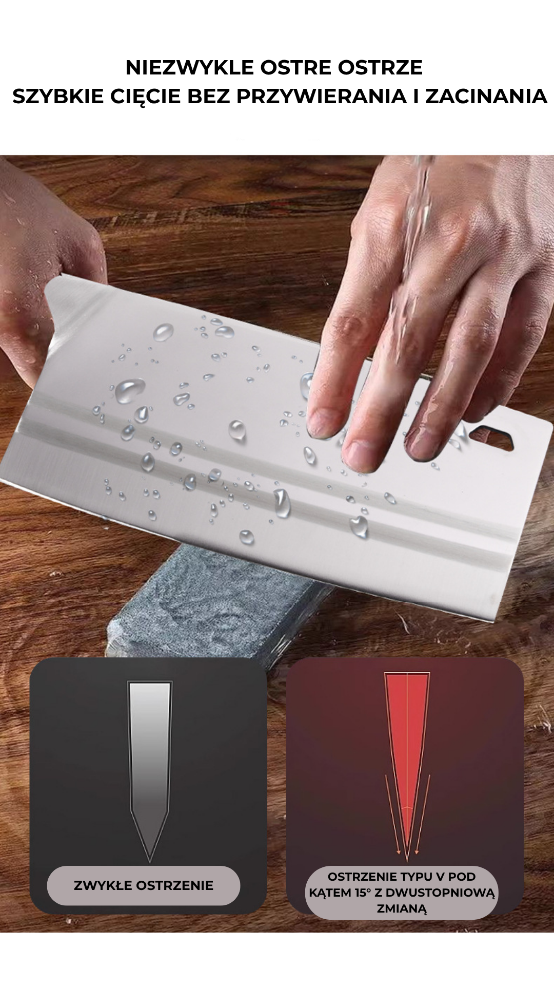 Nóż tasak wielofunkcyjny kuty z jednego kawałka